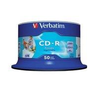 Verbatim CD-R 700MB 80 Minute 52 Speed Data Life Plus Printable (Pack of 50)