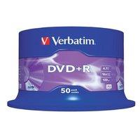 Verbatim DVD+R 4.7GB 16x Matt Silver Spindle (Pack of 50)