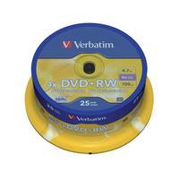 Verbatim DVD+RW 4.7GB 4x Matt Silver Spindle (Pack of 25)