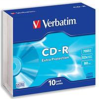 Verbatim CD-R 700MB 80 Minute 48x DataLife Extra Protection Slim Case (Pack of 10)