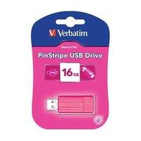 verbatim 16gb store n go pinstripe usb drive hot pink