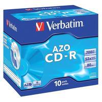 Verbatim CD-R Recordable Disk Write-once Cased 52x Speed 80 Min 700MB (Pack of 10)