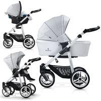Venicci Pure White Chassis 3in1 Travel System-Stone Grey (New 2017)