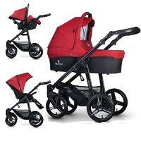 Venicci Soft Black Chassis 3in1 Travel System-Denim Red (New 2017)