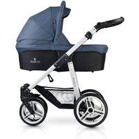 venicci soft white chassis 2in1 pushchair denim blue new 2017