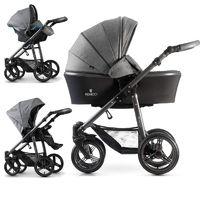 Venicci Carbo Graphite Chassis 3in1 Travel System-Denim Grey (New 2017)