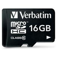 Verbatim 16GB Micro SDHC - Class 10 with Adapter 44082