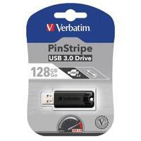 Verbatim Black Pinstripe 128GB USB 3.0 Flash Drive 49319