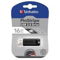 Verbatim Black Pinstripe 16GB USB 3.0 Flash Drive 49316