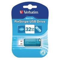 verbatim caribbean blue pinstripe 32gb usb 20 flash drive 49057