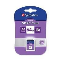 Verbatim SD SDXC 64GB Memory Card exFAT File System Class 10 104MBs