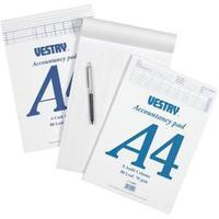 Vestry A4 Accountants Pad 6 Cash Column 80 Leaf CV2085