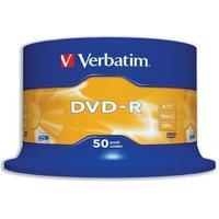 verbatim dvd r 47gb 16x matt silver spindle pack of 50 43548