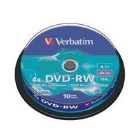 Verbatim DVD-RW 4.7GB 4x Spindle 10 Pack 43552