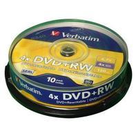 Verbatim DVDRW 4.7GB 4x Matt Silver Spindle 10 Pack 43488