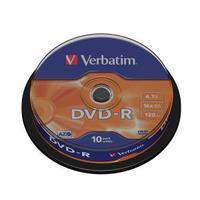 Verbatim DVD-R 4.7GB 16x Matt Silver Spindle 10 Pack 43523
