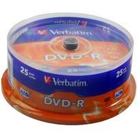 Verbatim DVD-R 4.7GB 16x 25 Pack Spindle - Matt Silver 43522-1
