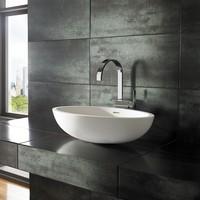 Versatile Kuro Oval Solid Surface 60cm by 35cm Pure White Countertop Basin