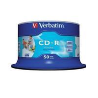 verbatim cd r 700mb 80 minute 52x speed data life plus printable pack