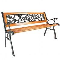 Verdigris and Wood Garden Bench