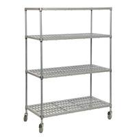 vented polymer shelving system with 4 shelves 1220 wide x 460 deep