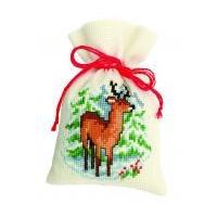 Vervaco Counted Cross Stitch Pot Pourri Bag Kit Winter Deer