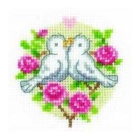 Vervaco Counted Cross Stitch Kit Cards Love Birds