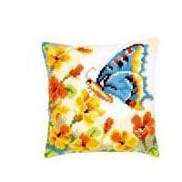 vervaco cross stitch cushion kit butterfly