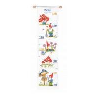 Vervaco Counted Cross Stitch Kit Height Chart Gnome