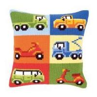 Vervaco Cross Stitch Cushion Kit Vehicles 1