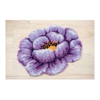 Vervaco Latch Hook Shaped Rug Kit Purple Bloom