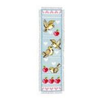 Vervaco Counted Cross Stitch Kit Bookmark Birds Blue