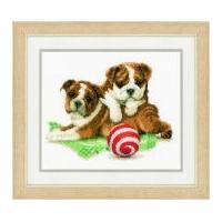 Vervaco Counted Cross Stitch Kit Bulldog Puppies
