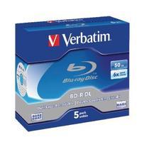 Verbatim Blu-ray BD-R 50 GB 6x Jewel Case Pack of 5 43748