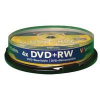Verbatim DVDRW Silver Non-Printable Spindle Pack of 10 43488
