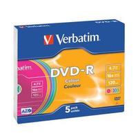 Verbatim 4.7GB Printable Jewel Case DVD-R Pack of 5 43521