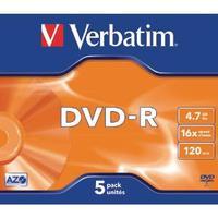 Verbatim 4.7GB 4x Speed Jewel Case DVDRW Pack of 5 43246