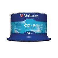 verbatim cd r 700mb80minutes 52x spindle pack of 50 43351