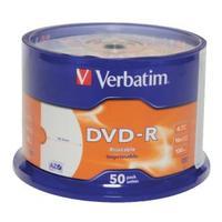 verbatim 47gb 4x speed spindle dvd rw pack of 50 43488