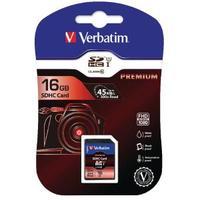 verbatim secure digital high capacity memory card sdhc 16gb class 10