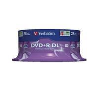 verbatim 85gb 8x dvdr dual layer discs spindle of 25 43757