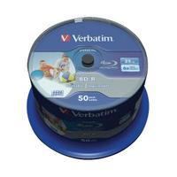 Verbatim Blu-ray BD-R 25 GB 6x Printable Spindle Pack of 50 43812