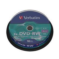 Verbatim DVD-RW Discs 4X 4.7GB Spindle of 10 43552