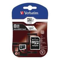 verbatim micro sdhc class 10 8gb memory card with adaptor 44081