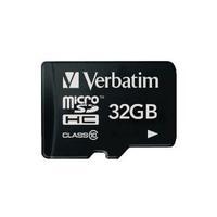 Verbatim Micro SDHC Class 10 32GB Memory Card With Adaptor 44083