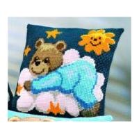 Vervaco Cross Stitch Kit Cushion Kit Blue Teddy