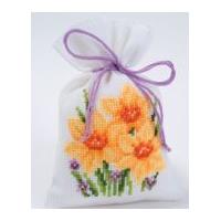 Vervaco Counted Cross Stitch Kit Pot Pourri Bag Daffodil