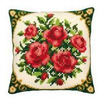 Vervaco Cross Stitch Kit Cushion Kit Pale Red Roses