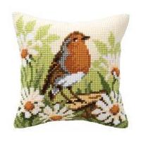 Vervaco Cross Stitch Kit Cushion Kit Robin