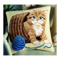 Vervaco Cross Stitch Kit Cushion Kit Kitten & Wool